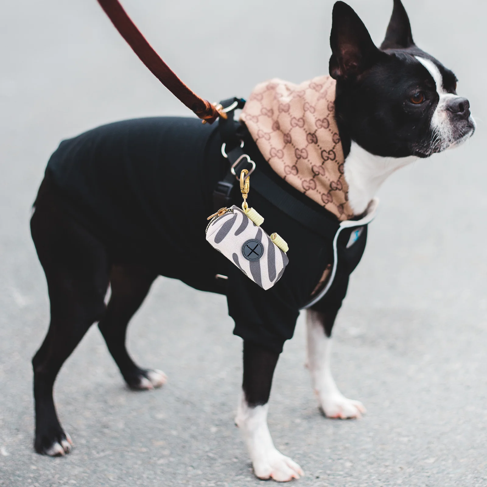 

Dog Poop Bag Holder Polyester Portable Lightweight Poop Bag Dispenser Buckle Design for Leash Harness Outdoor Activities