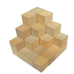 10mm-20mm Square Wood Block Unfinished Wooden Cubes DIY Model Material Crafts Decoration Puzzles Making Parts