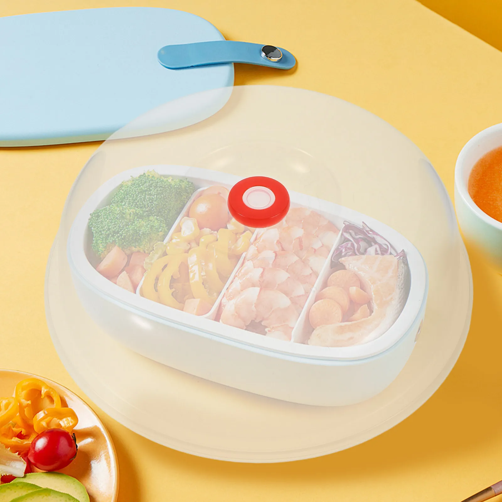 

2pcs Microwave Splatter 24Cm Transparent High-Temperature Resistant Lid For Food Protection Meal Prep Microwave Oven Splash