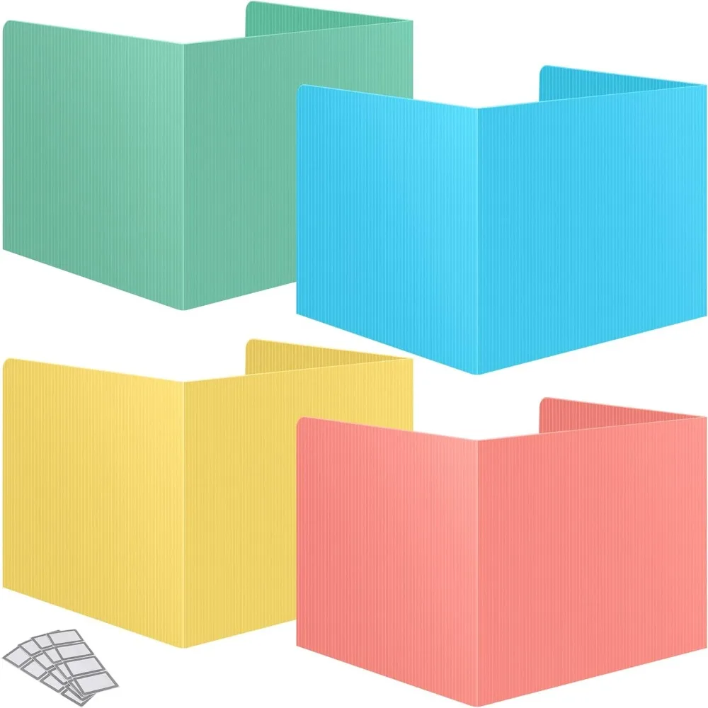 16 Pack Desk Privacy Panel Desk Divider - Designer Pastel Color Privacy Folders for Students