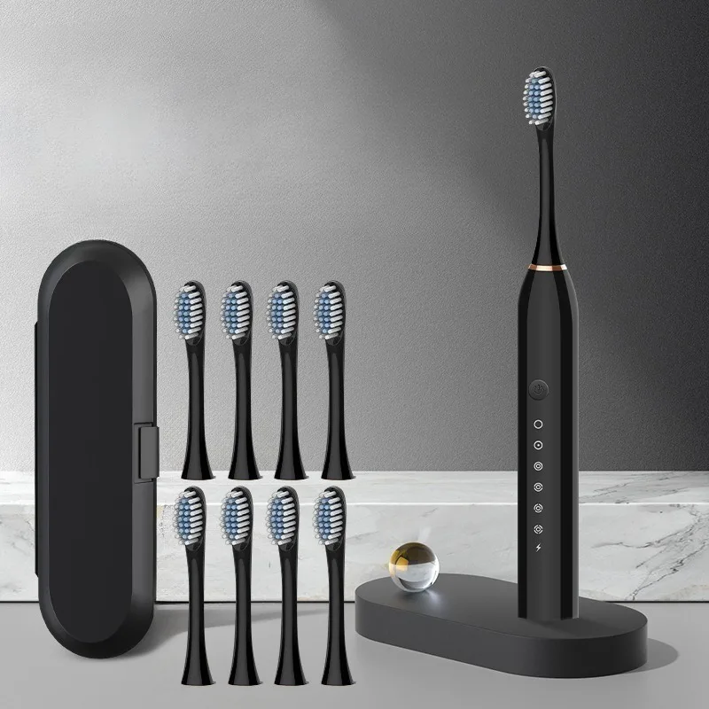 

Автоматическая звуковая зубная щетка, набор для пары, ирригатор для воды, мягкая щетина, 5 режимов чистки, беспроводная зарядка, УФ-дезинфицирующее средство, чехол IPX7