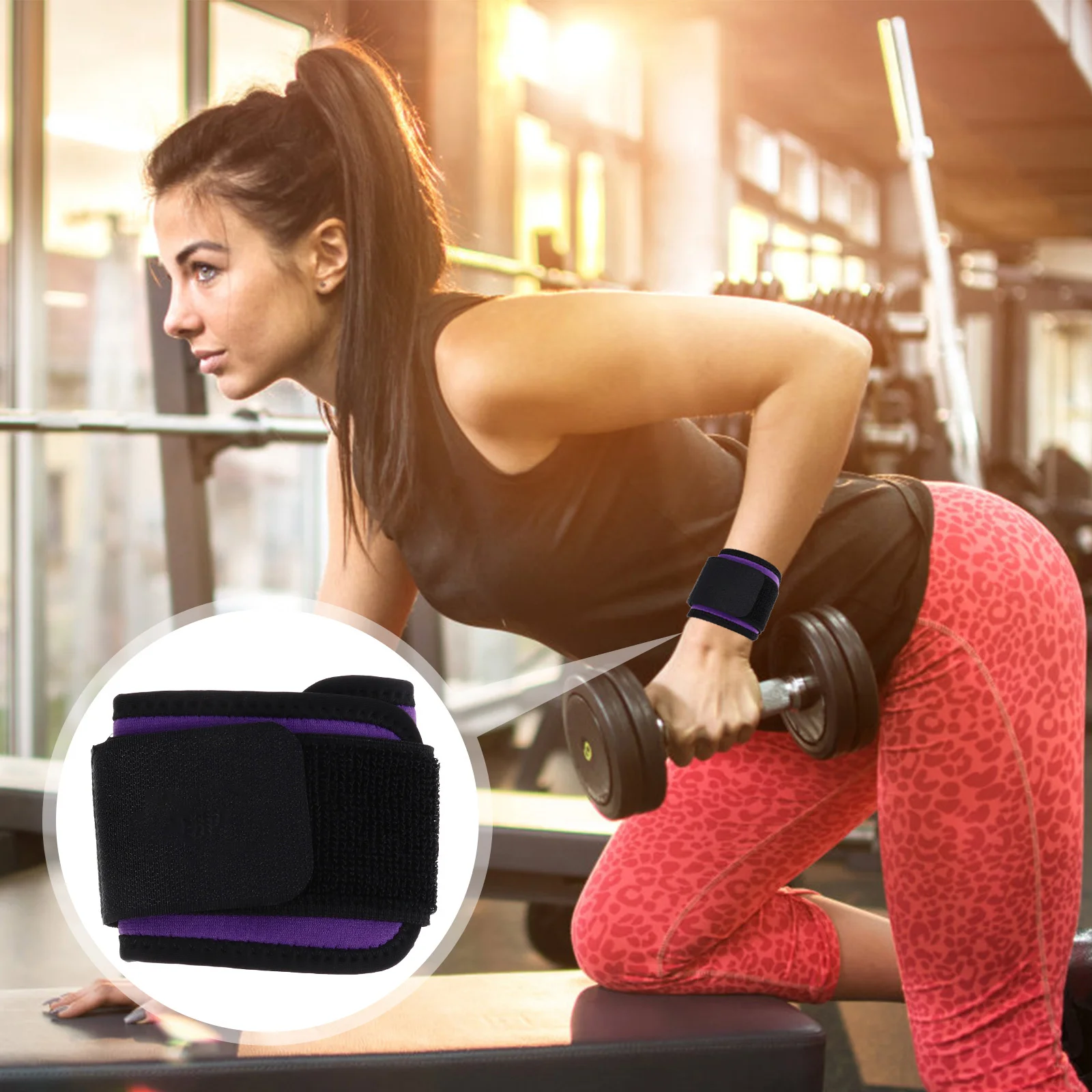 

1Pair Compression Sports Wristband Adjustable Breathable Fitness Wrist Support Lightweight Hand Protector for Weightlifting