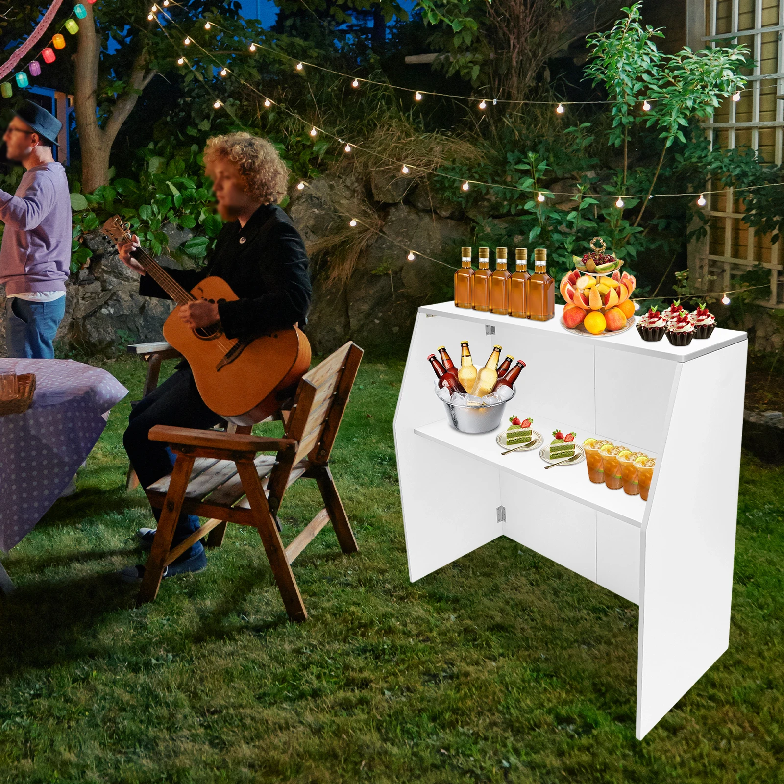 

Складной портативный барный шкаф емкостью 110 фунтов, легкий бар для мероприятий для вечеринок в помещении и на открытом воздухе