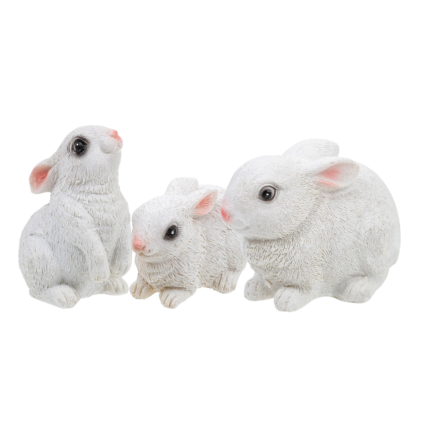

3pcs Resin Bunny Decor Easter Garden Ornament Micro Landscape Rabbit Adorn Gift Home Decor Supply Succulent Plant