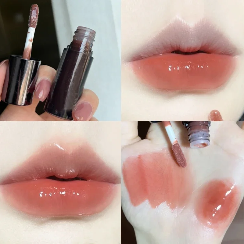 Esmalte de labios de agua de espejo rosa, hidratante de alto brillo, brillo de labios líquido, tinte de labios, maquillaje de Color duradero, taza antiadherente