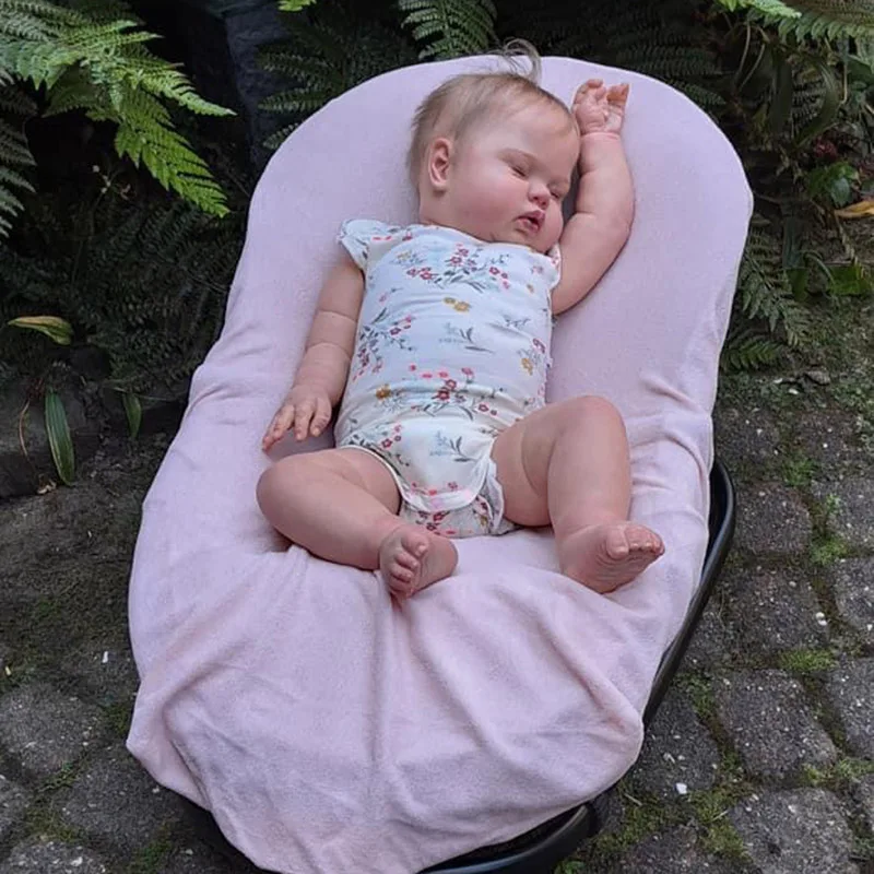 Muñeca durmiente de pepinillos de 24 pulgadas y 60cm, muñeca bebé Reborn realista de princesa con pelo de raíz de mano