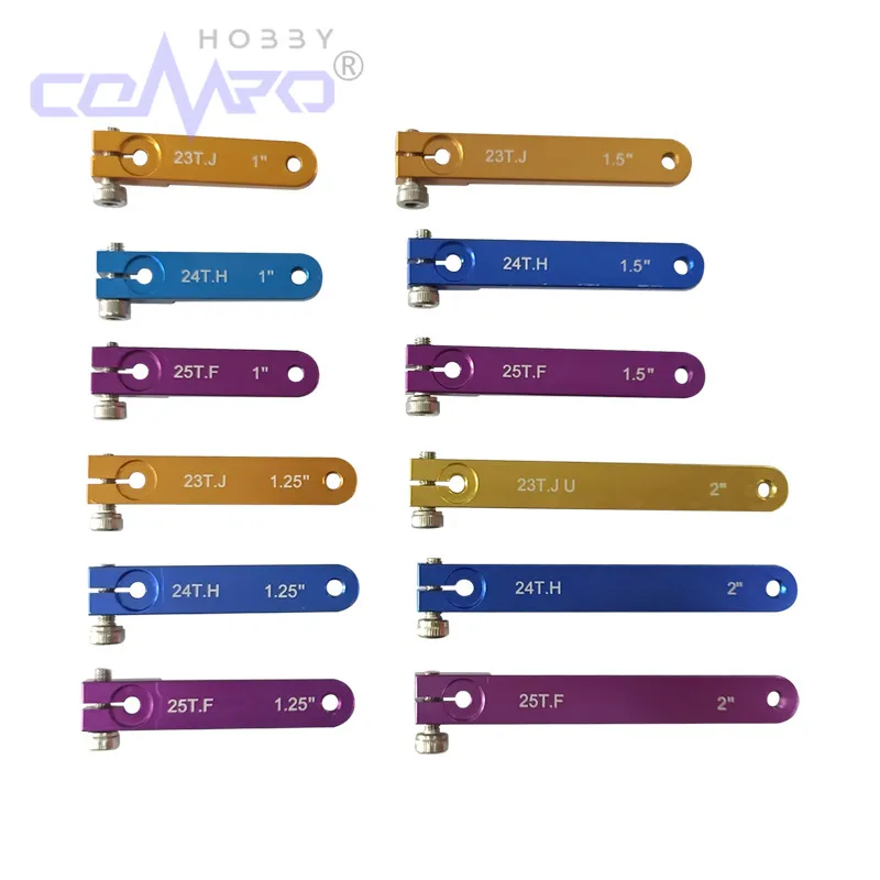 

JR Hitec Futaba 23T/24T/25T CNC Aluminum Alloy Servo Horn Single Arm 1/1.25/1.5/2 Inch For KT foam Fixed Wing RC Aircraft Model