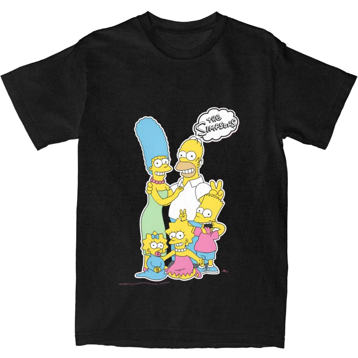 Simpson Family Together T Shirt Summer Y2K Casual T-Shirts 100% Cotton Fashion Tshirt For Couple Short Sleeve Casual Top Tees