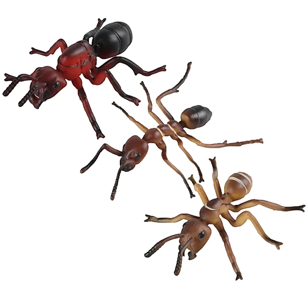 

3 Pcs Simulated Ants Simulation Model Modeling Outdoor Statue Ornament Mini Toys