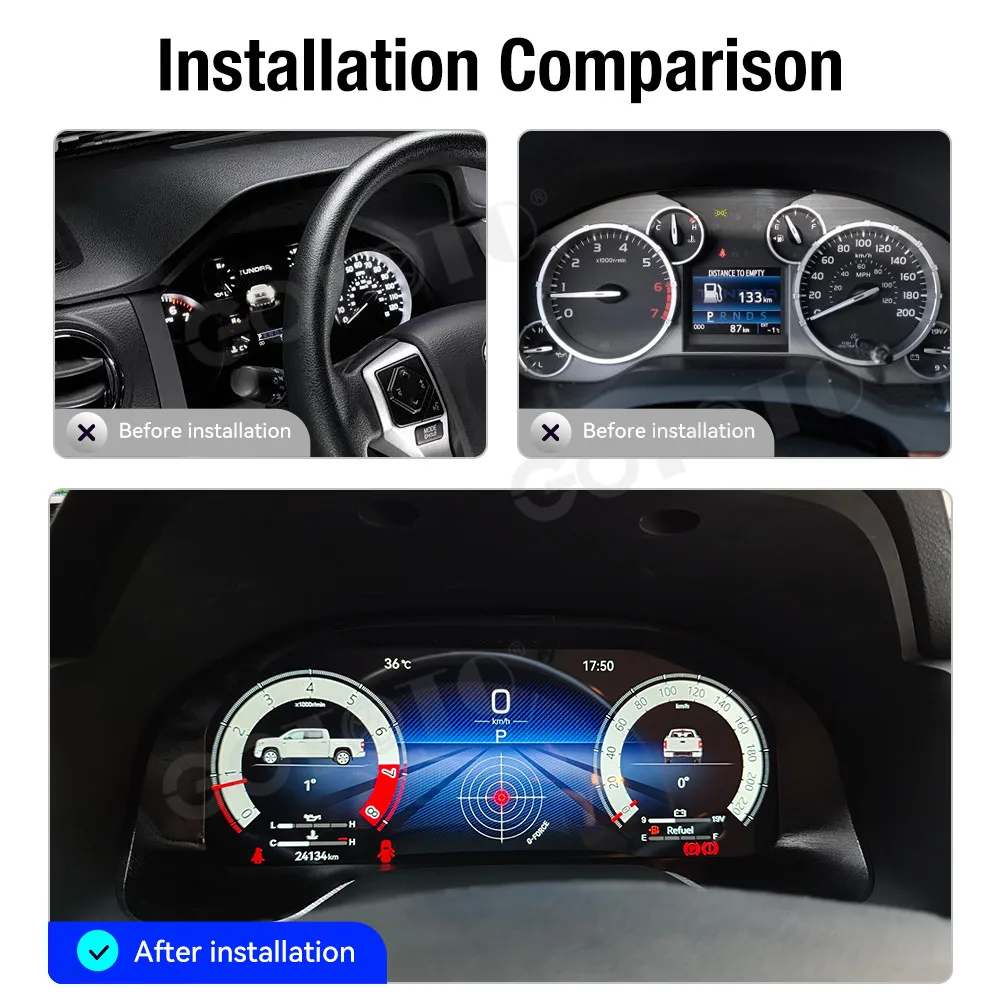 Car Accessories 12.3‑Inch LCD Instrument Cluster For Toyota Tundra 2015‑2019 Cluster Virtual Cockpit Car Multimedia Player
