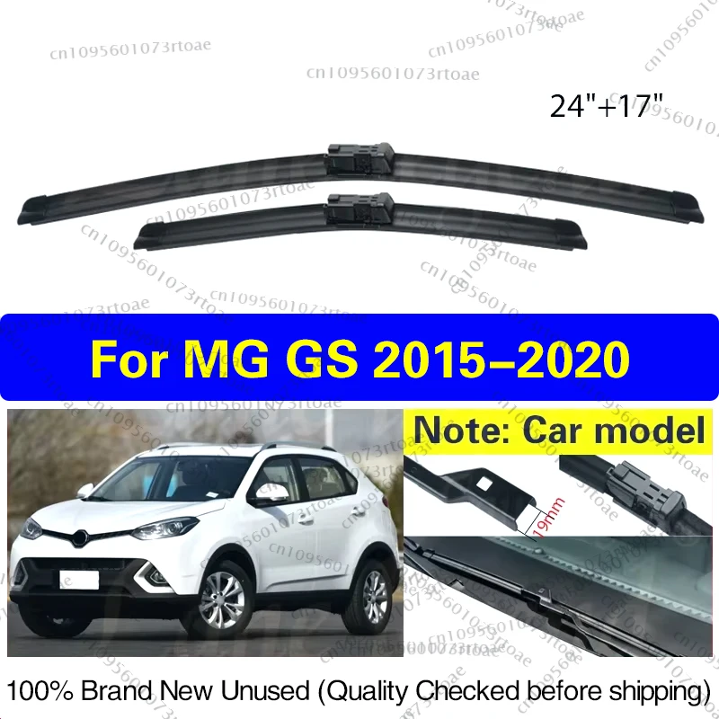 

For MG GS 2015 2016 2017 2018 2019 2020 Car Wiper Blades Front Window Windshield Windscreen Rain Brush Car Accessories 24"+17"