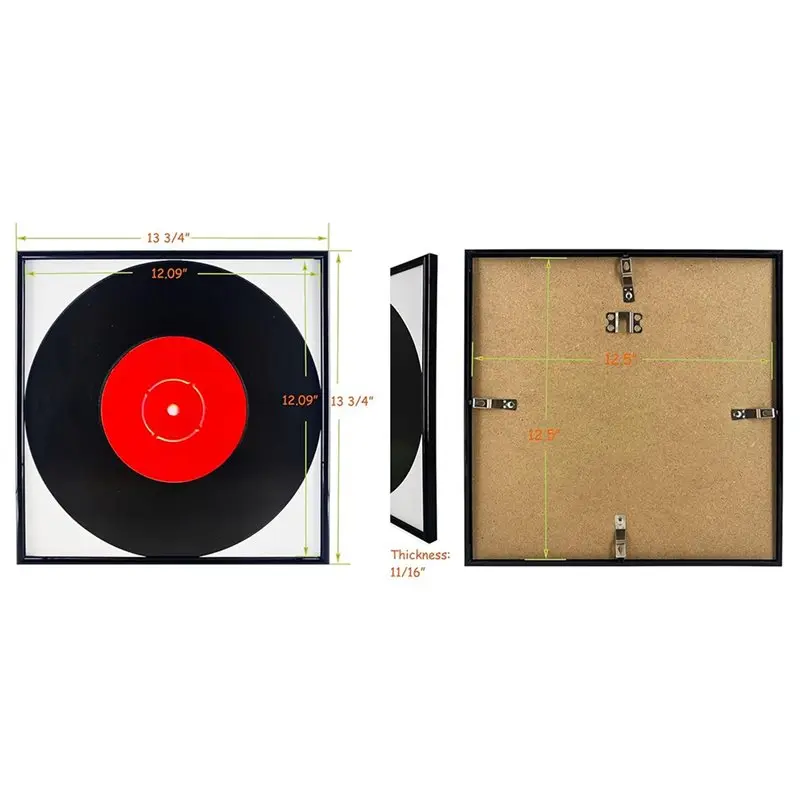 Persevering- 4 Packs Music Record Album Frame, Display 12.5inch X 12.5inch Music Vinyl LP Album Covers, High Light Piano Finish