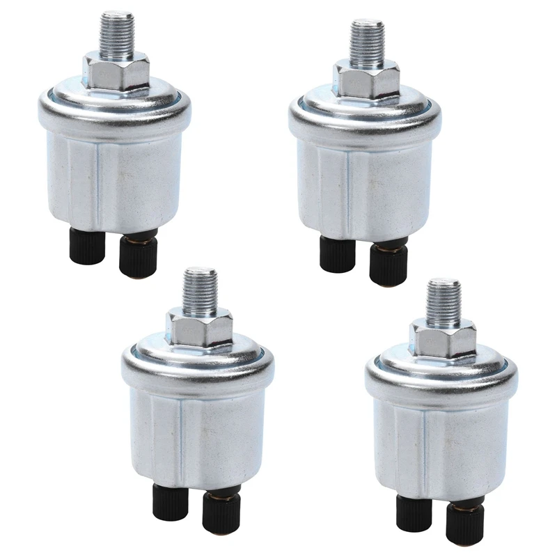 4X Universal Vdo Oil Pressure Sensor 0 To 10 Bars 1/8 Npt Generator Part 10Mm Crew Plug Alarm Pressure Sensor