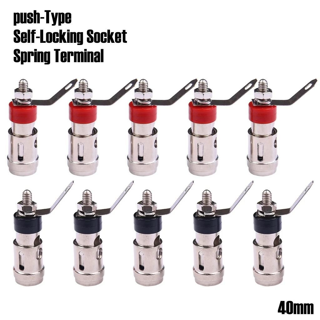 10PCS Push-Type Spring Terminals Self-Locking Speaker Amplifier Connectors Durable & Easy-to-Use Electrical Sockets