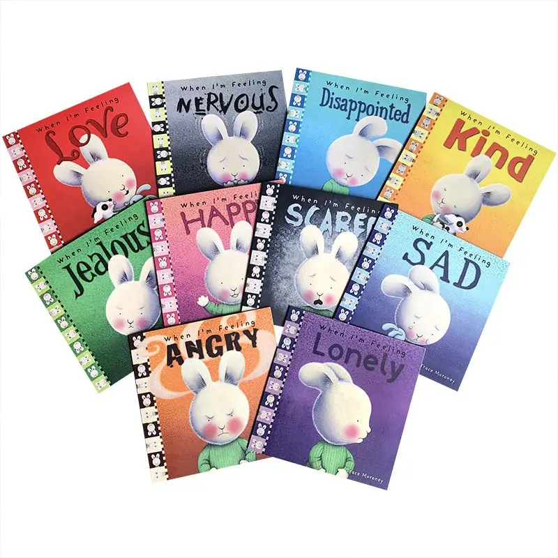 18 Books/Set When I 'm Feeling Hairy Rabbit Picture Story Reading Book English Baby Regulate Emotion Management Books