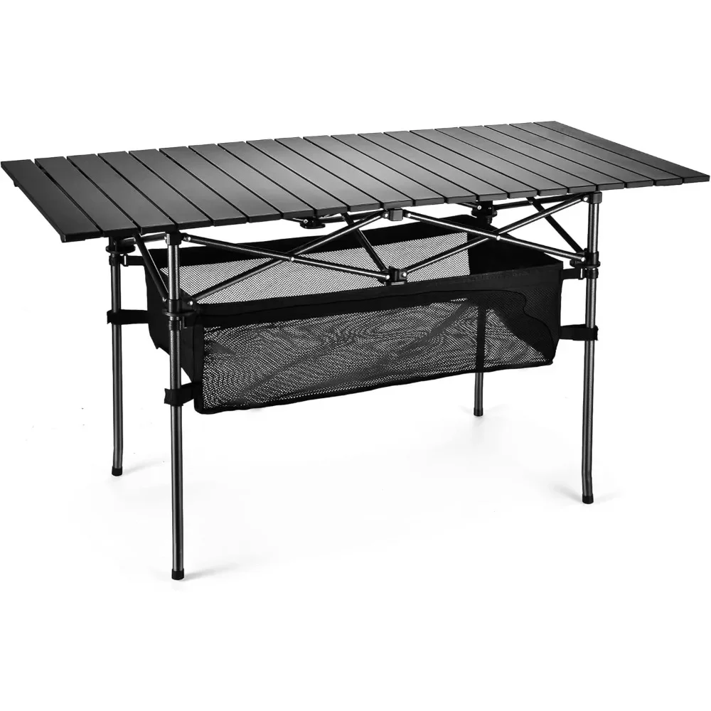 

Lightweight Aluminum Folding Camping Table, Portable Roll-Up, Durable & Waterproof with Carrying Bag, Outdoor Folding Table