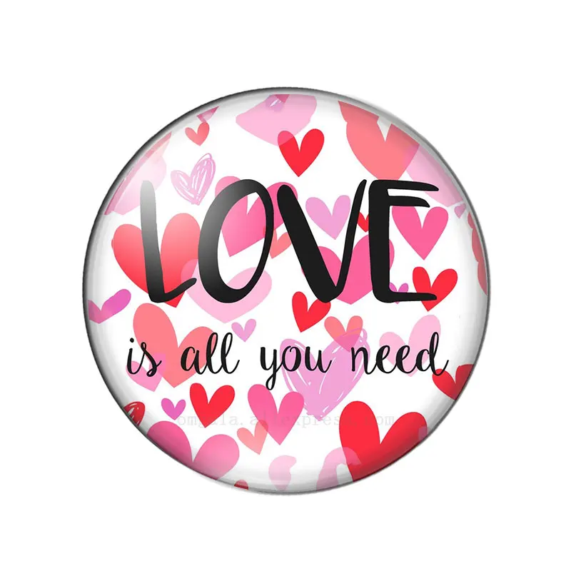 Red Love Heart Patterns Art Drawing Heart 12mm/14mm/18mm/20mm/25mm Round photo glass cabochon demo flat back Making findings