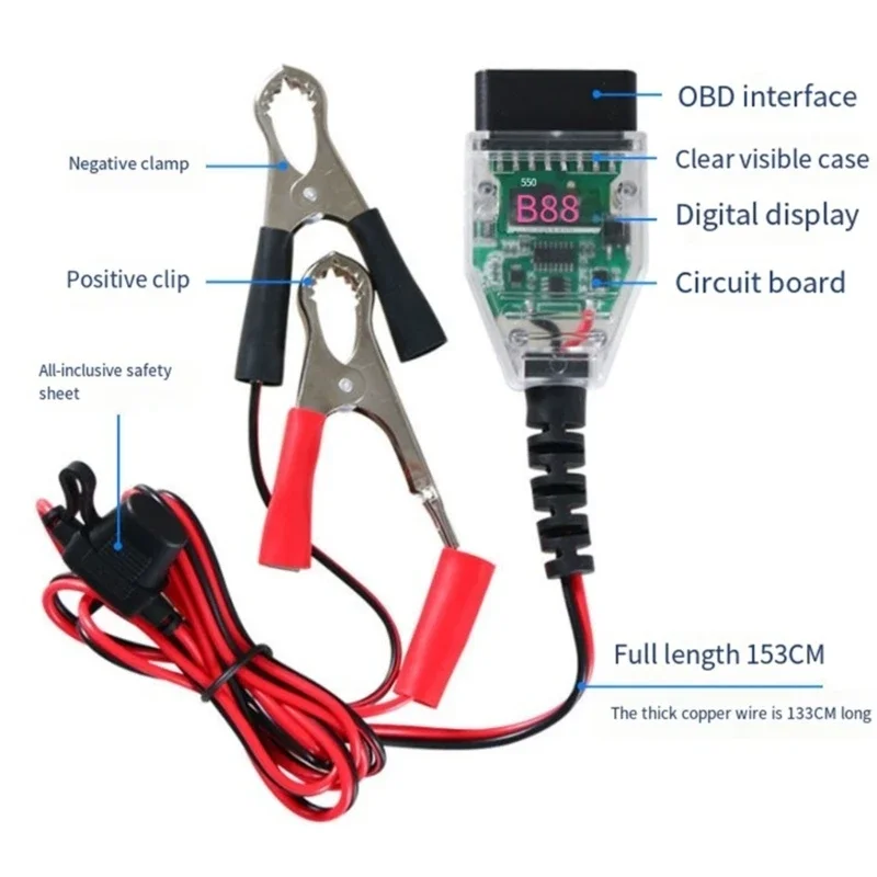 

Universal OBD2 Automotive-Battery Replacement Toosl Car Computer Memory Saver Auto Emergency Power Supply Cable