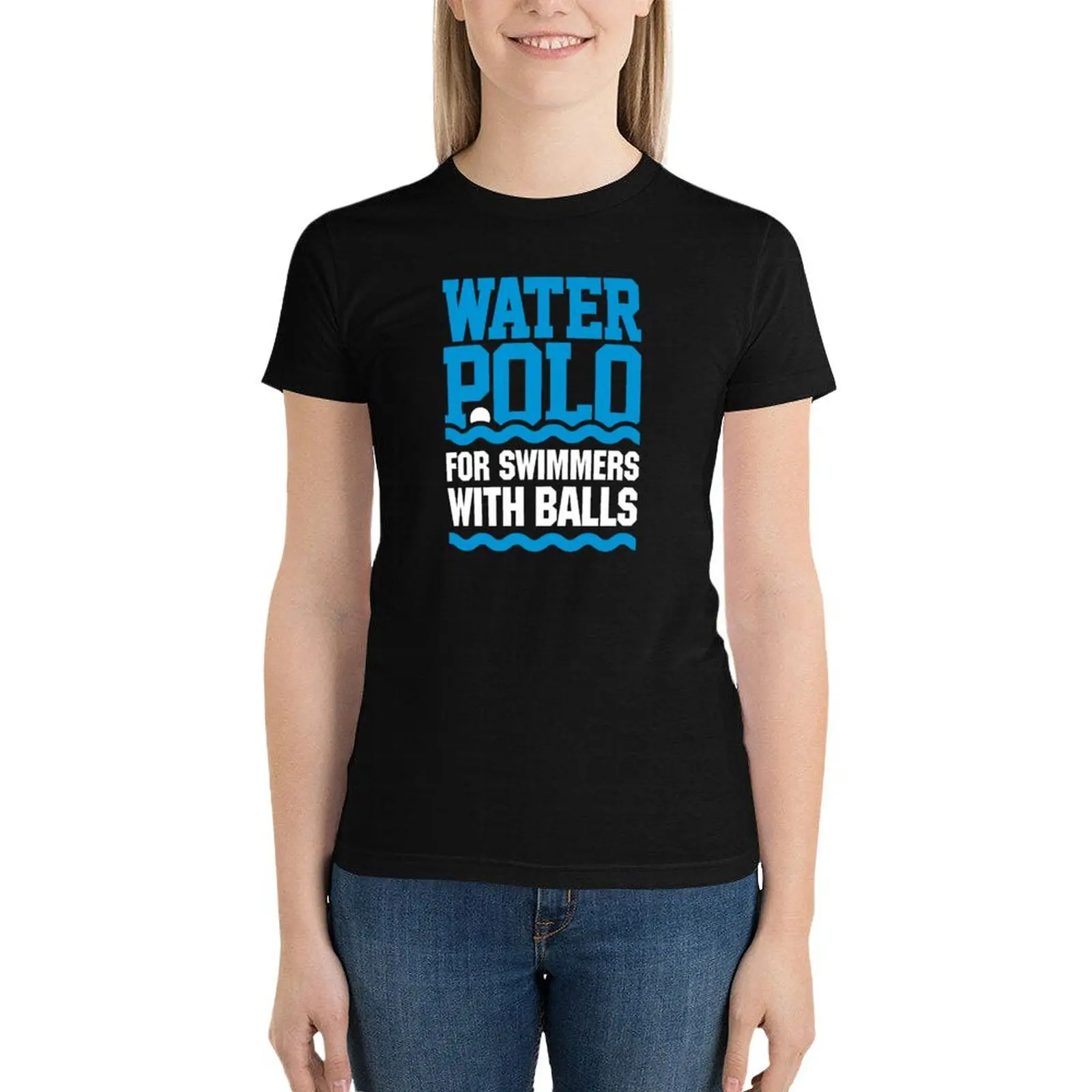 Water polo: for swimmers with balls funny saying sport Waterpolo T-Shirt summer tops quick drying black t shirts for Women