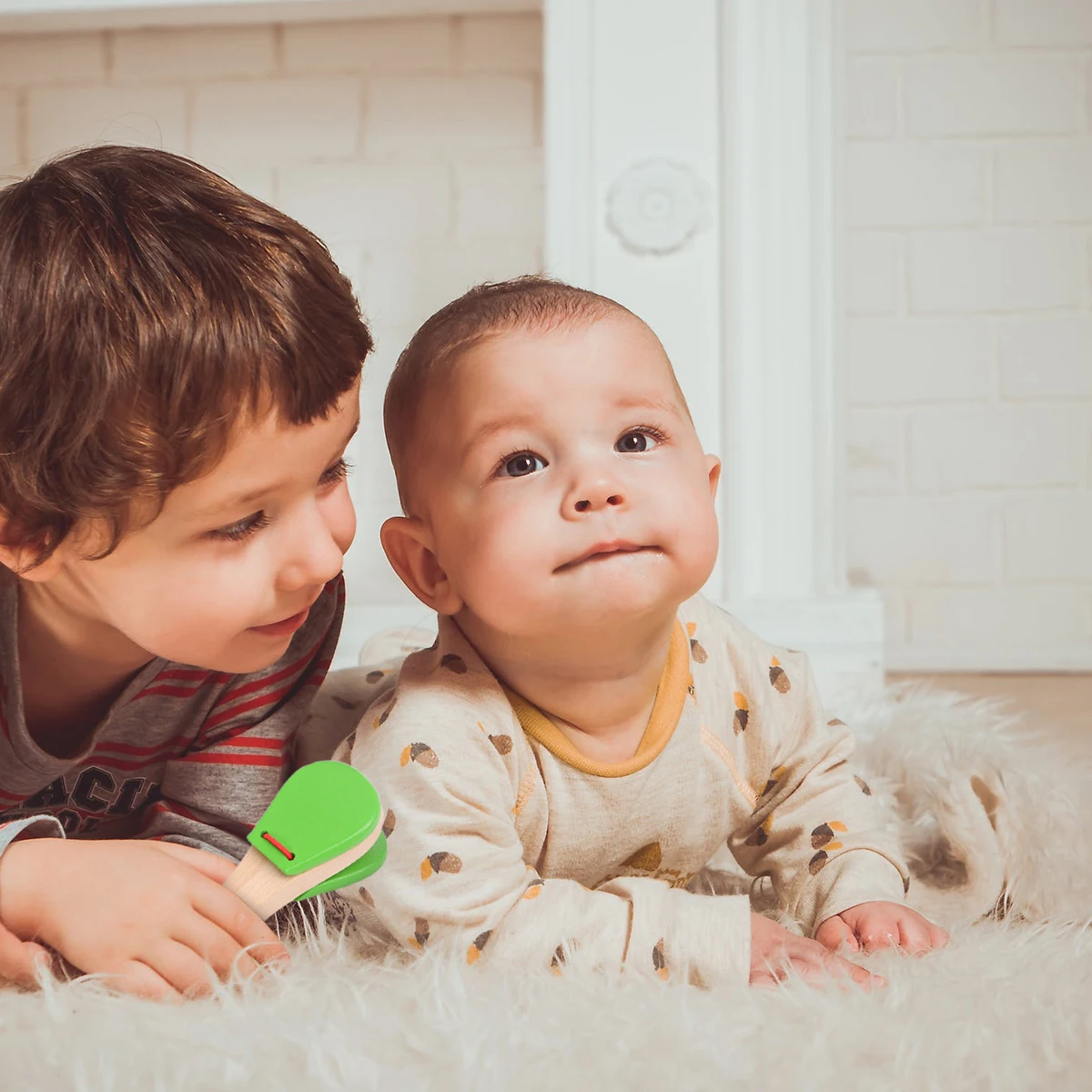 木製カスタネット音楽おもちゃ軽量ポータブルクラッパーリズムカラーベビーギフト打楽器