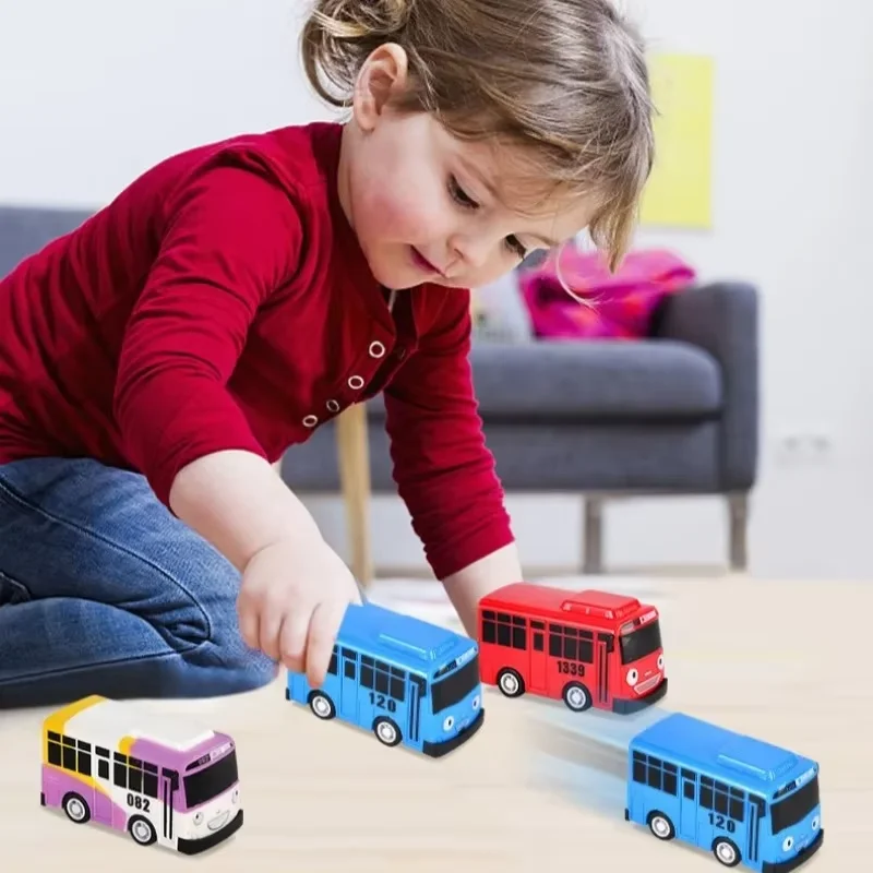 9pcs/set 9cm The Little Tayo Bus Miniature Model Car for Kids Learning Traffic Knowledge Toy Bus Boy Birthday Gift