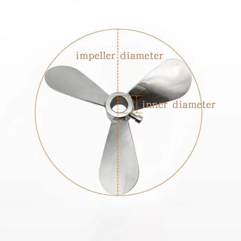 1pcs DIA60mm to 200mm stainless steel stirring blade Laboratory three-leaf screw - driven agitator paddle