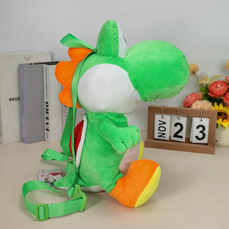 Super Mario Bros. Wonder Yoshi Backbag 17.6 inches Stuffed Animal, Odyssey Cartoon Game Dragon Backpack Plush Toy Knapsack Bag