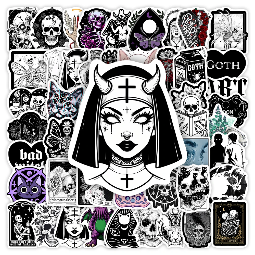 Gothic Horror Skull Stickers DIY Toys Gift Decorative Decal for Scrapbook Junk Journals Laptop Luggage Bottles Guitar Waterproof