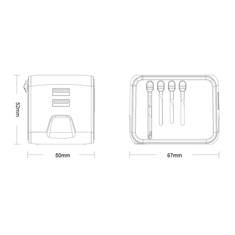 EDT-Universal الكل في واحد شاحن الهاتف محول قابس طاقة السفر مع منافذ شحن USB مزدوجة للولايات المتحدة الأمريكية والاتحاد الأوروبي والمملكة المتحدة والاتحاد الأفريقي