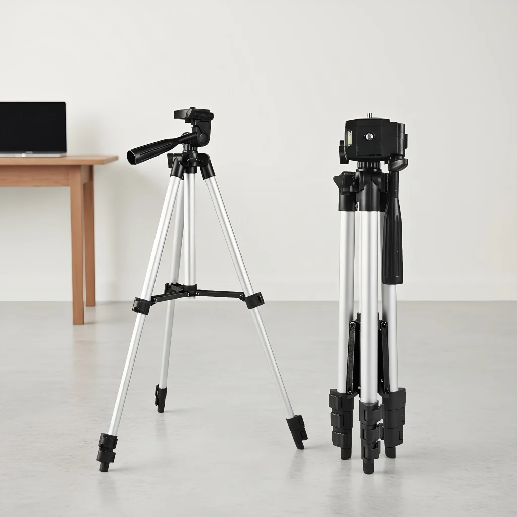 

Portable Telescopic Tripod, Aluminum Alloy Live Broadcast Gimbal with Phone Holder, Professional Camera Photography Stabilizer