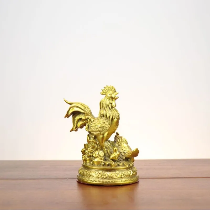 , brass ornament, golden , laying eggs, zodiac rooster, lucky charm, home decor, handicraft, copper