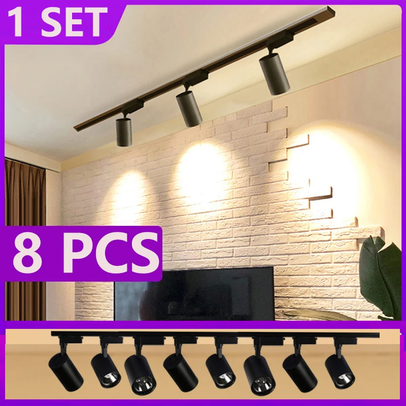 LED COB Track Light Set, luminária de teto, Spots Lâmpadas, Rail Lights para cozinha, loja, casa, loja, quarto, 12W, 20W, 30W, 40W