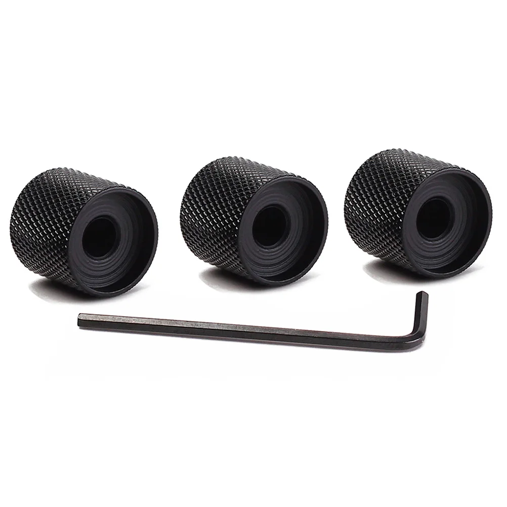 

3Pcs Black Dome Guitar Control Knobs Replacement for Electric Bass Volume Tone Split Shaft Guitar Control Knob