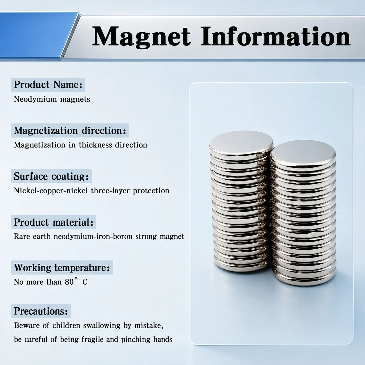 DIY Craft Fridge Decoration Neodymium Magnet Anti Rust Magnetic Alloy Disc 20x3mm Durable Smooth Edge Strong Suction