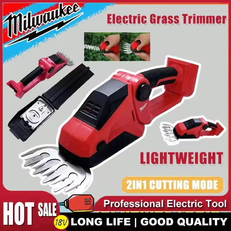 

Milwaukee Cordless Hedge Trimmer 2-in-1 Electric Grass Trimmer Bush Trimmer Grass Shears Handheld Garden Tool for 20V Battery