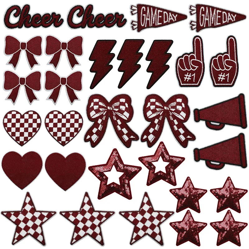 10 pcs/lot Wholesale Sports Competition Day Embroidered Patches For Clothing Stickers American football Applique Sewing Badges