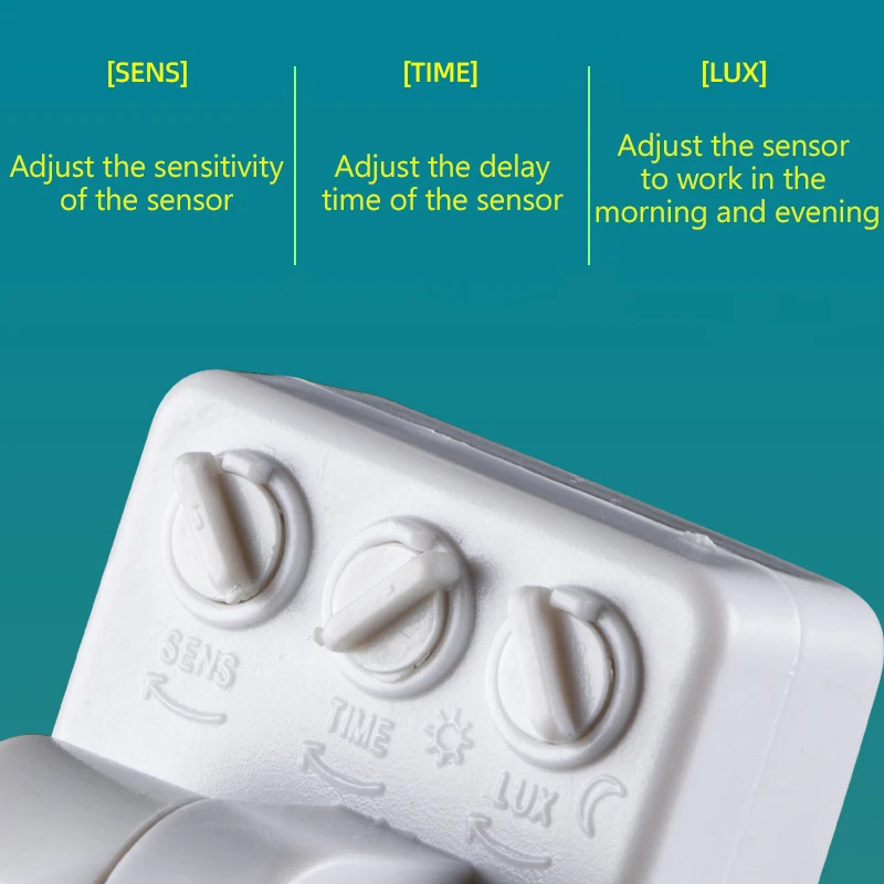 Датчик движения Регулируемый PIR-переключатель Светодиодный прожектор PIR Водонепроницаемый уличный датчик движения Детектор ﻿