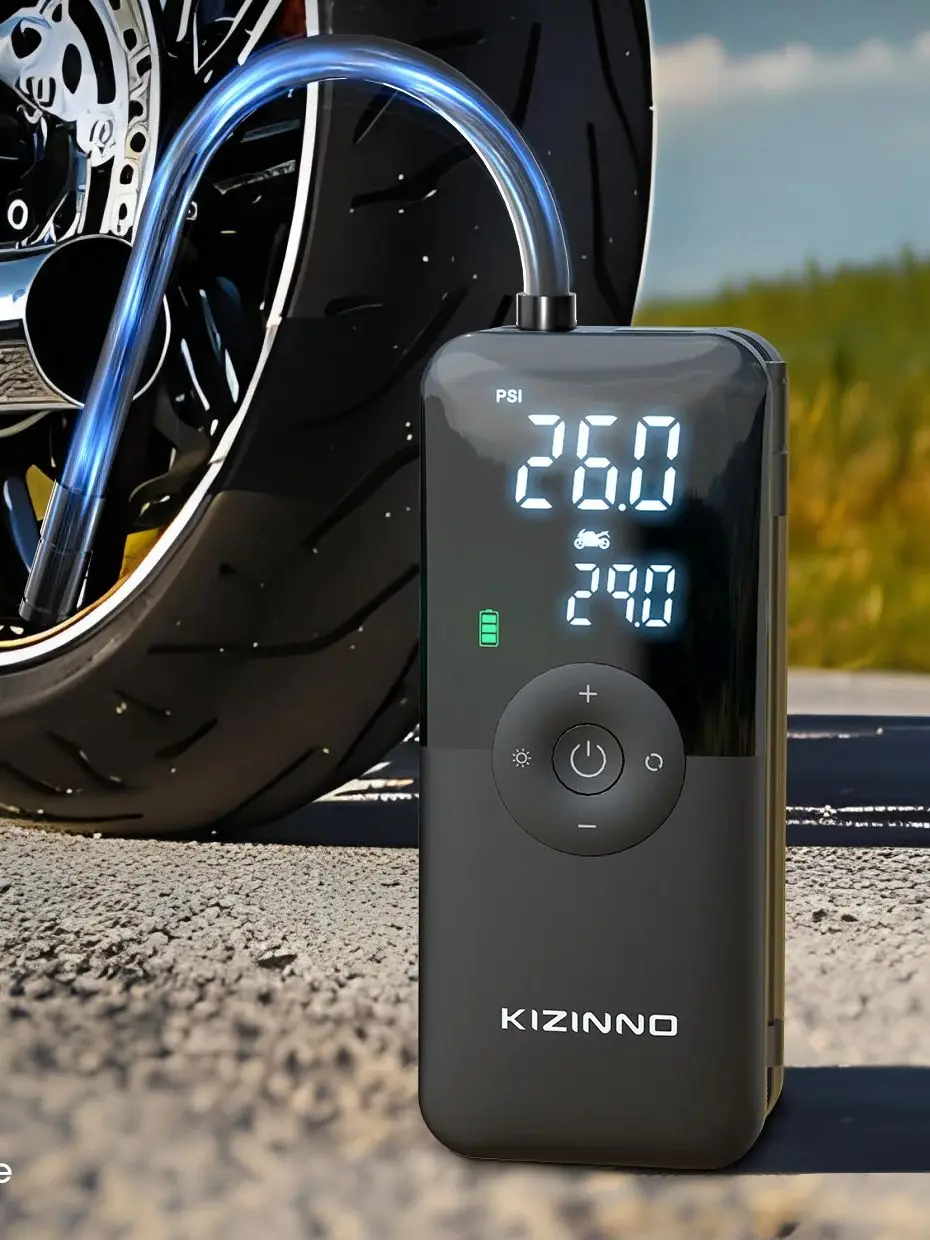 

150PSI Portable Air Pump for Car Tires - 5600mAh Battery Tire Inflator - Fast Inflation Cordless Compressor
