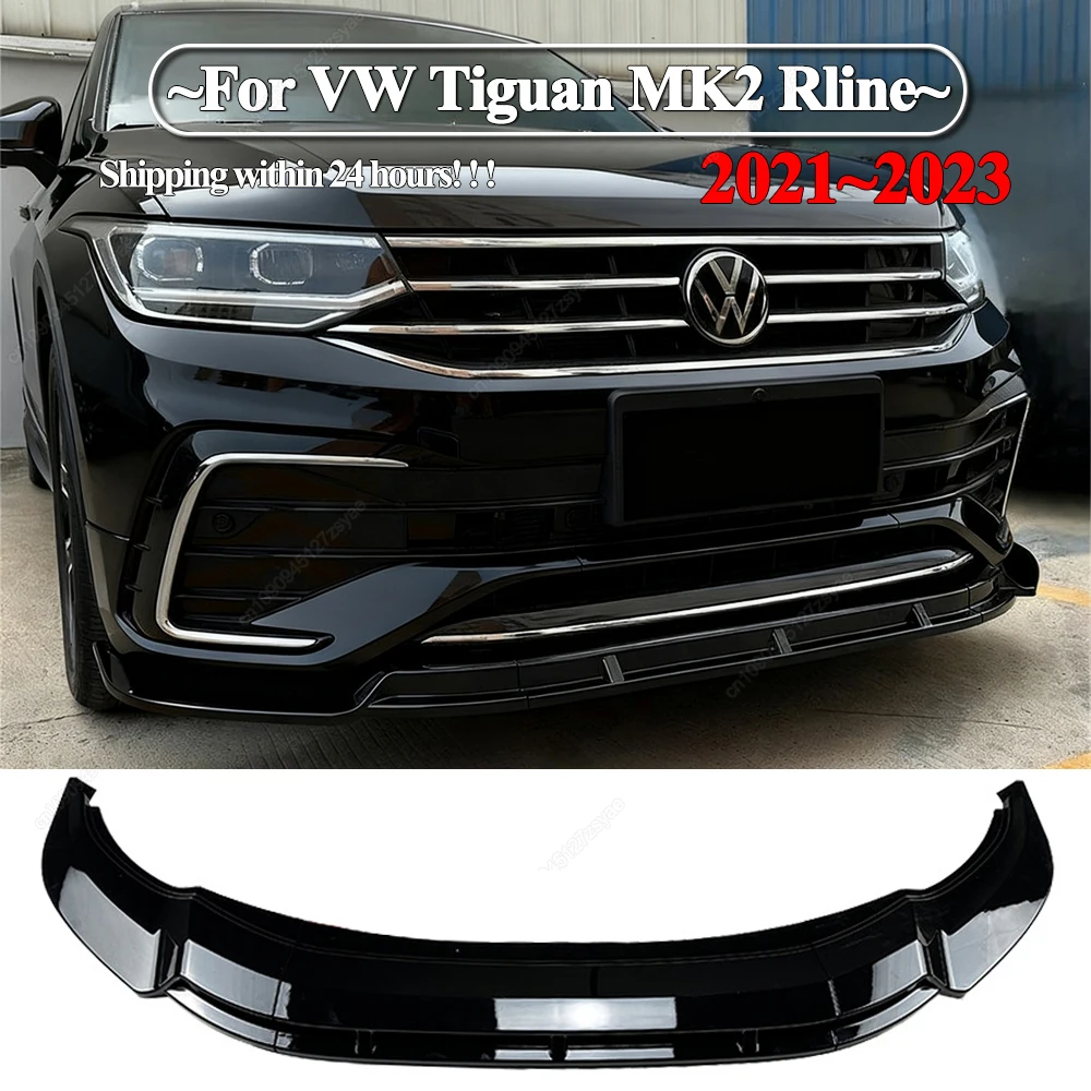 

Car Front Bumper Lip Spoiler Splitter Diffuser Protector Lower Blade For Volkswagen VW Tiguan MK2 Rline 2021-2023 Bodykit Tuning