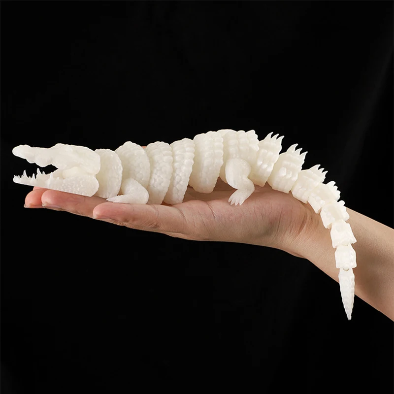 3D 인쇄 악어 장난감 개방형 입 모델 소품과 빛나는 관절 크리 에이 티브 장식품 어린이를위한 생일 선물
