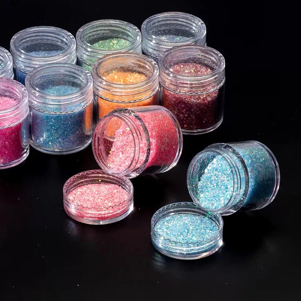 10 Colors Mixed Light Sensitive Warm Powder Sequin Mix Nail Glitter Sparkle Nail Art Powders Colors- Light Changing Nail Sequins