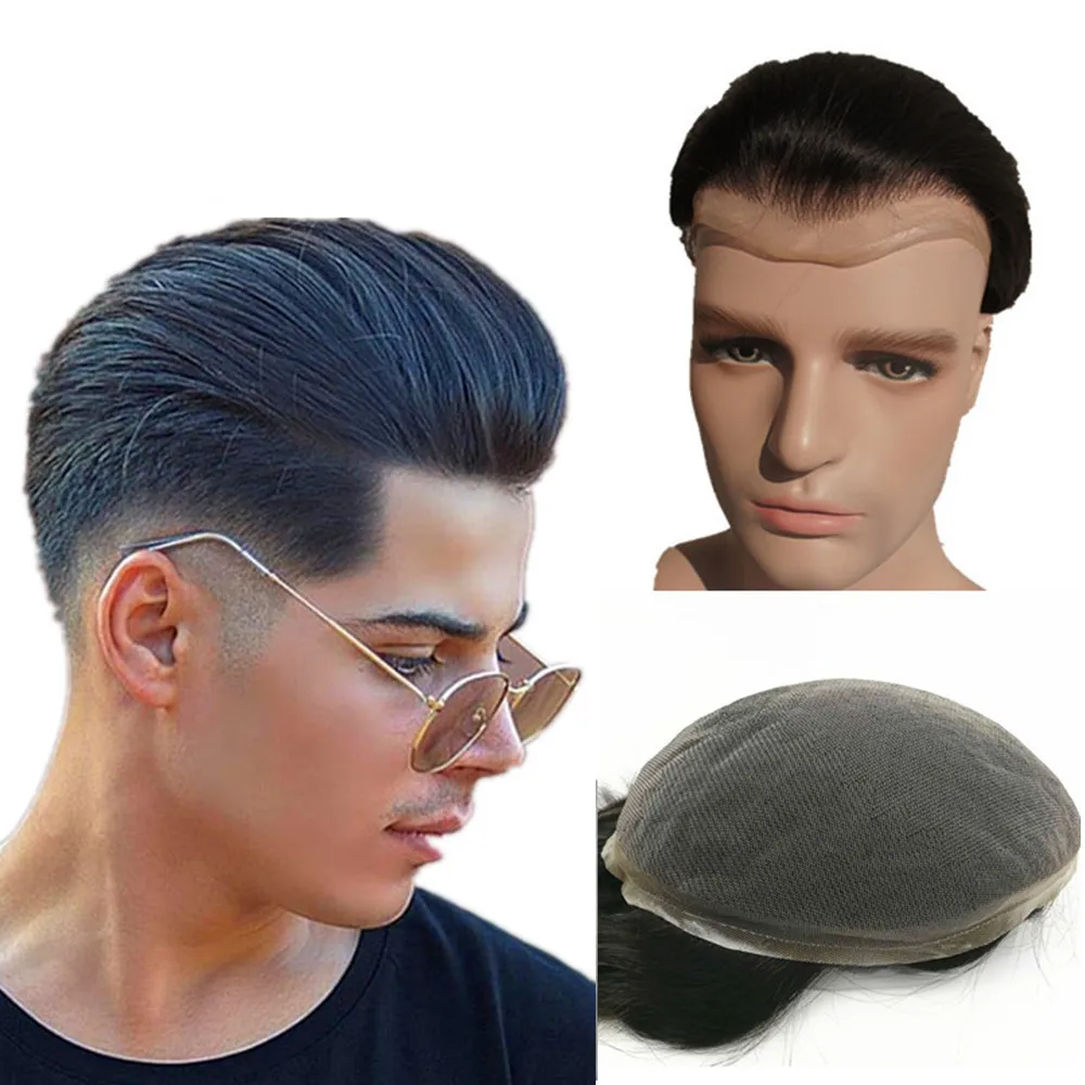 NLW Toupee for Men Human Hair Replacement System