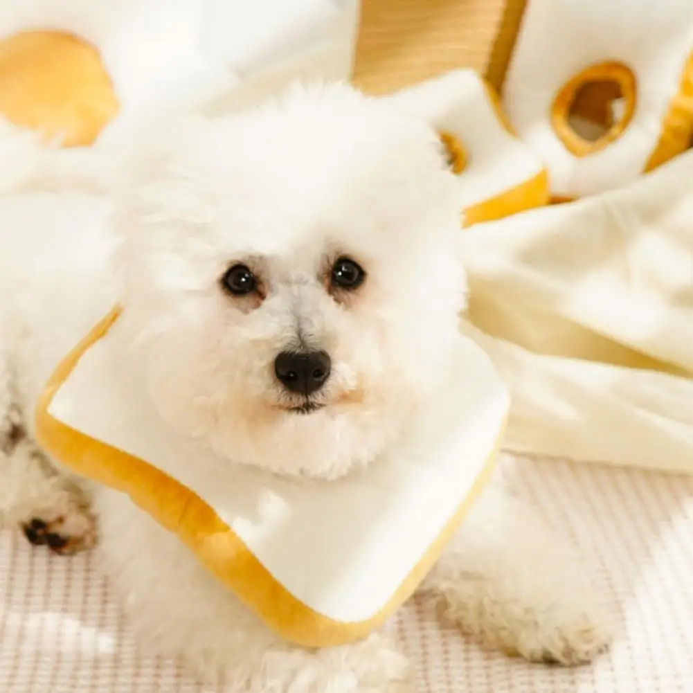 Wound Healing Cat Collar Plush Toast Cat Cone Collar Adjustable Avocado Shape Recovery Collar Anti-bite Lick Wound Healing