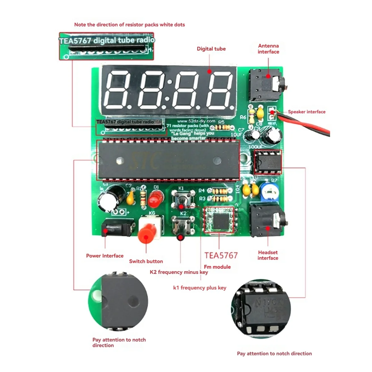 2025+ Mini FM Digital Radio DIY Kit Digital Tube Display Radio Electronic Welding Practice Loose Parts