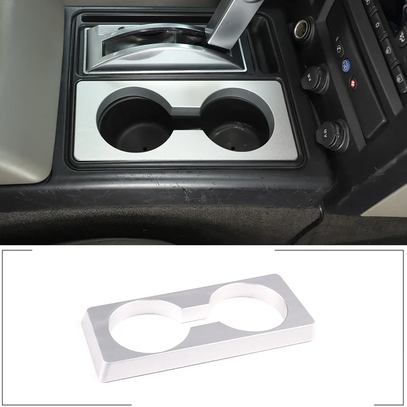 

For 2003-07 Hummer H2 aluminum alloy silver car styling console decorative panel cup holder booster pad car interior accessories