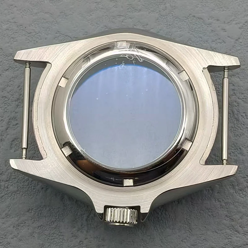 Mod 42 مللي متر SKX007 ساعة حافظة قبة الياقوت والزجاج والكريستال يناسب NH35 NH36 4R35 7S26 حركة 28.5 الطلب الرجال الغوص ساعة الحالات