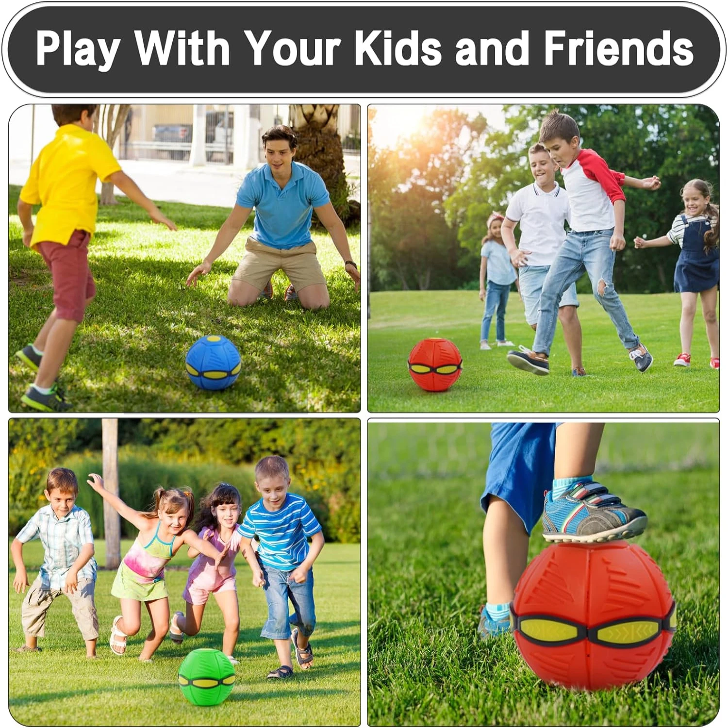 Dynamic Red Rose UFO Flying Saucer Ball Toy for Medium and Large Breed Dogs - Engaging Interactive Transformable Shapes for Stre