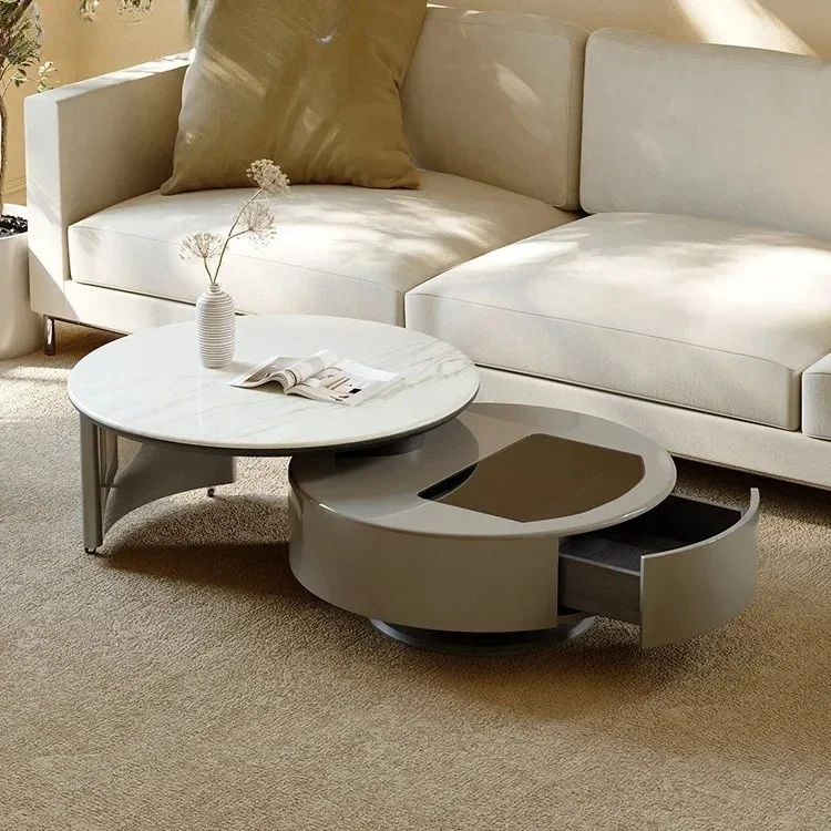 New rotating coffee table living room home Italian minimalist high sense
