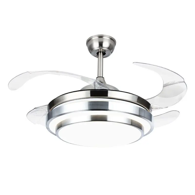 

Invisible ceiling Fan Light Variable Frequency Modern Chandelier Dining Living Bedroom Home with Transparent Fan blade