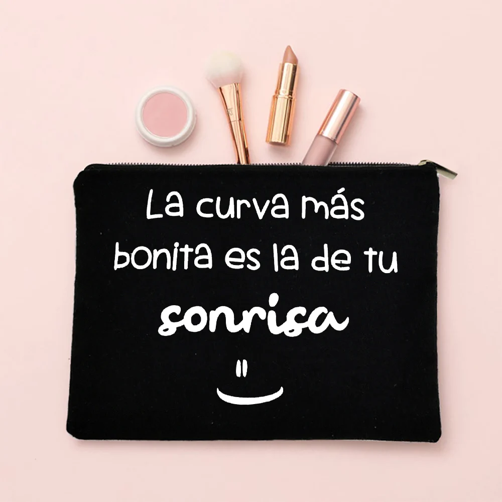 

The Most Beautiful Curve Is Your Smile Printed Mom Makeup Bag Mothers Day Gift Cosmetic Bag Zipper Pouch Travel Bag